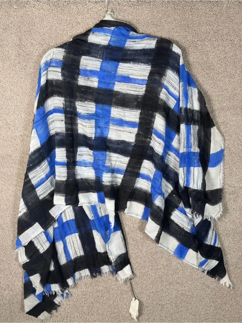 Faliero Sarti Scarf in Blue/ White Plaid